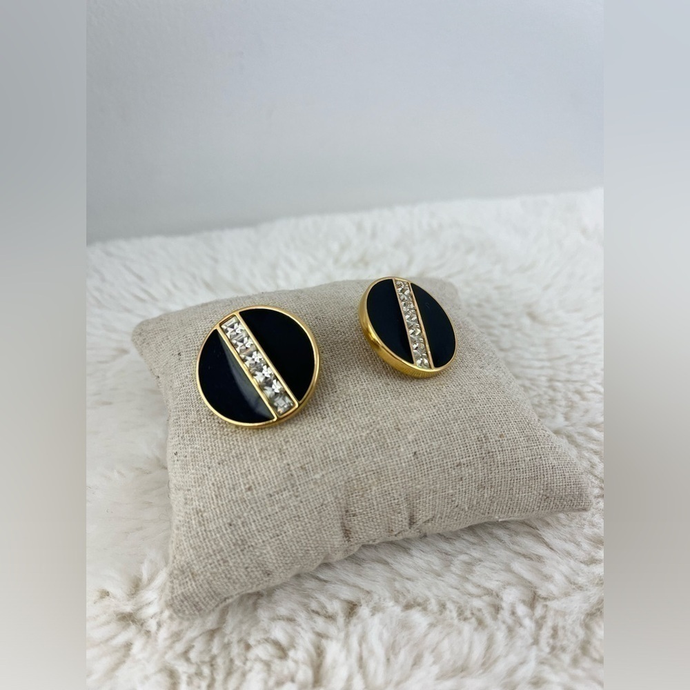 S.A.L. Vintage gold earrings Swarovski crystals